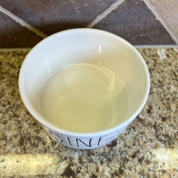 Rae Dunn Ceramic Dog Pet Bowl- White DINE By Magenta Artisan Collection - Picture 2 of 8